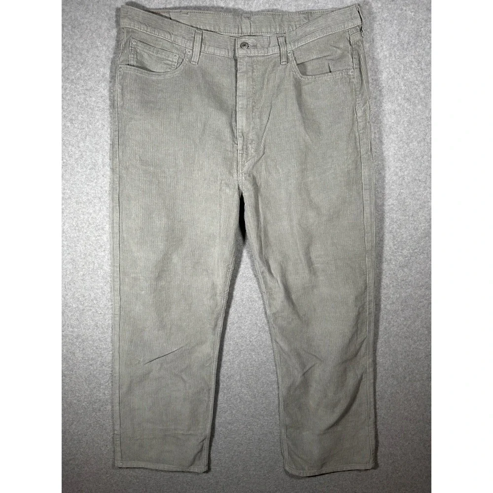 Levis 565 Loose Straight Corduroy Pants Mens 40x32 Gray A7221-0057 Cotton